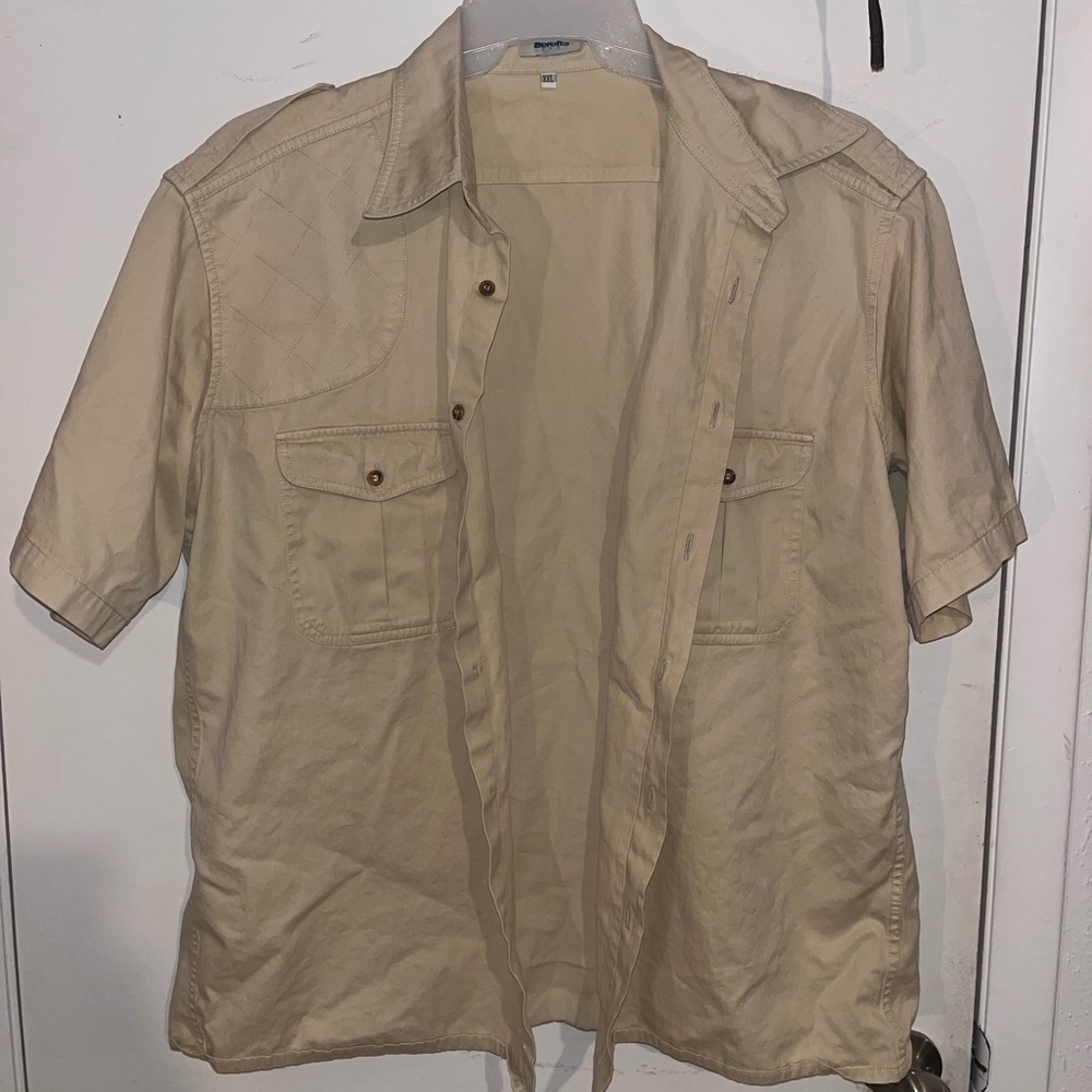 Men's Beige Short Sleeve Shirt